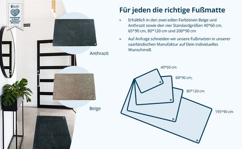 INNEN-FUSSMATTE ECO PREMIUM BEIGE 60•90 cm